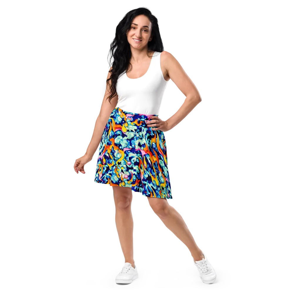Saturated Splash on Skater Skirt — Front