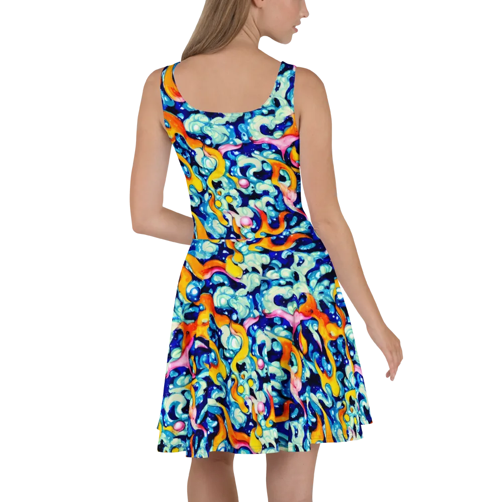 Saturated Splash on Skater Dress — Back