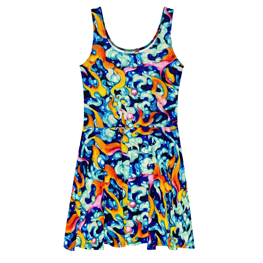 Saturated Splash on Skater Dress — Front