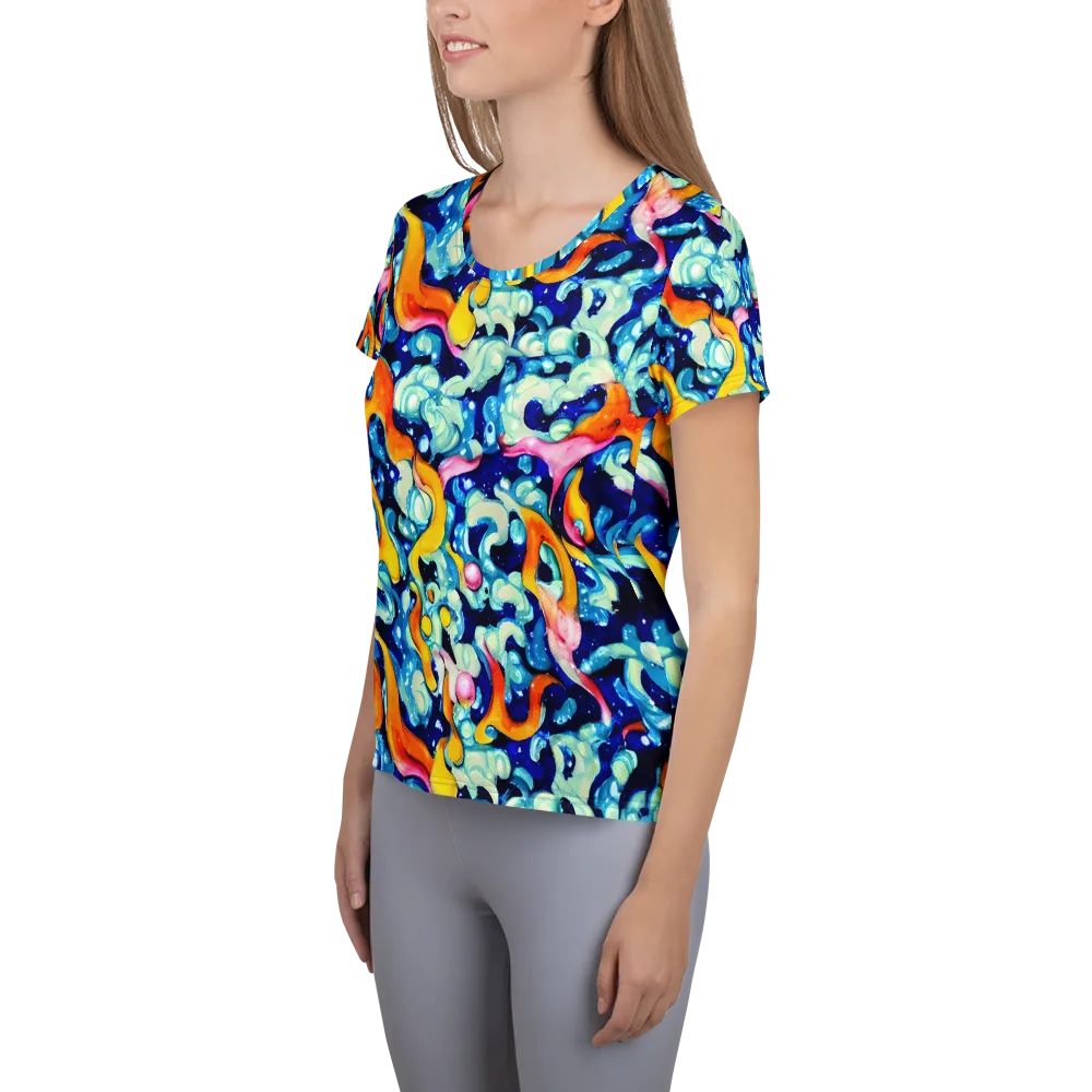 Saturated Splash on Women's Athletic T-Shirt — Left