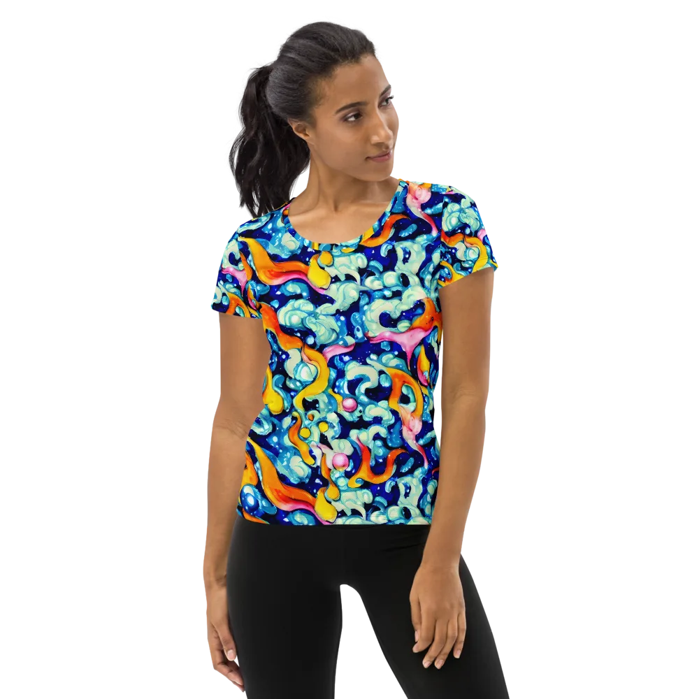 Saturated Splash on Women's Athletic T-Shirt — Front