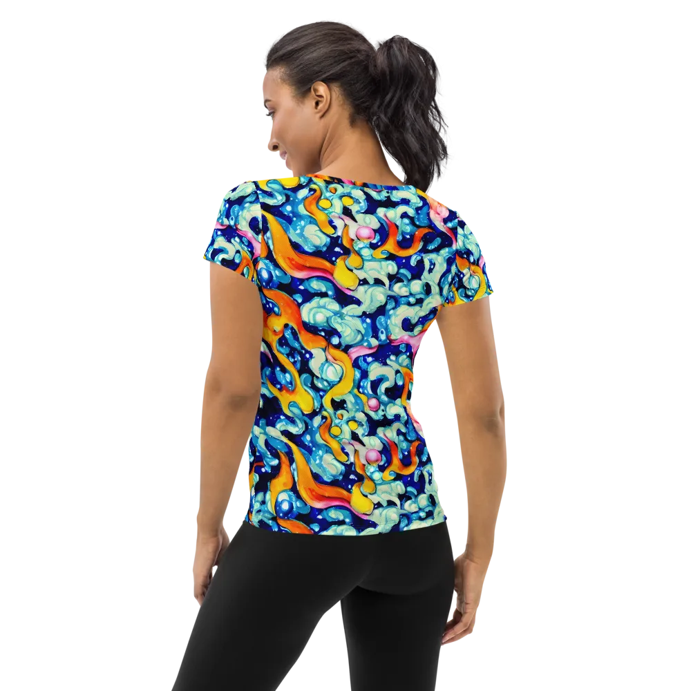Saturated Splash on Women's Athletic T-Shirt — Back