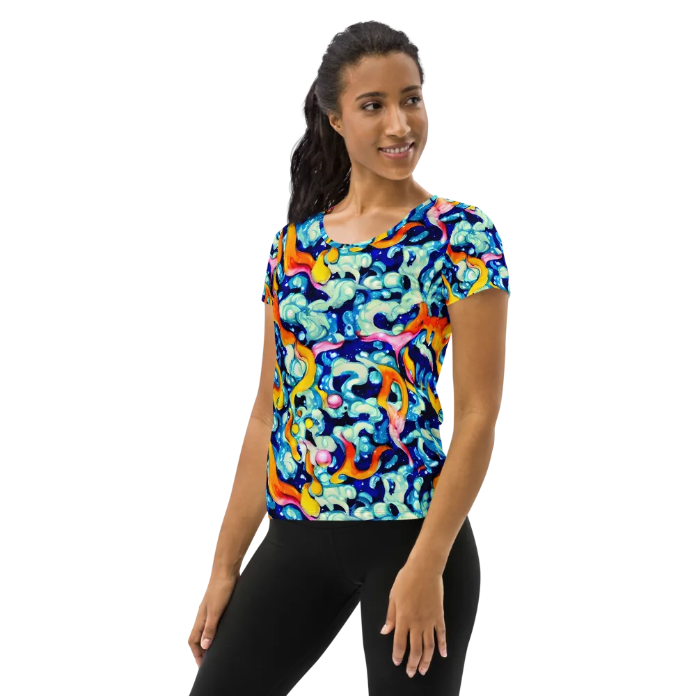 Saturated Splash on Women's Athletic T-Shirt — Left