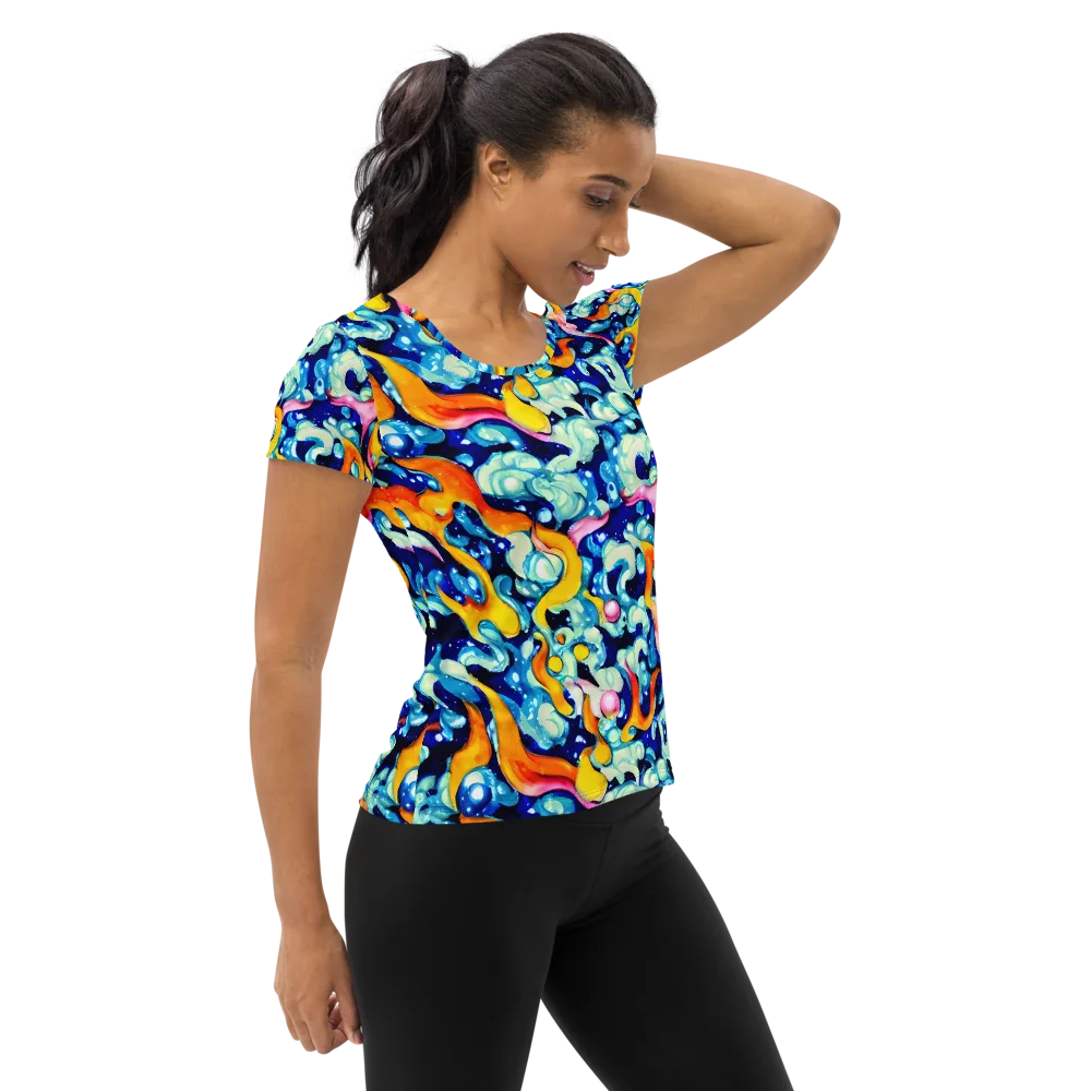 Saturated Splash on Women's Athletic T-Shirt — Right