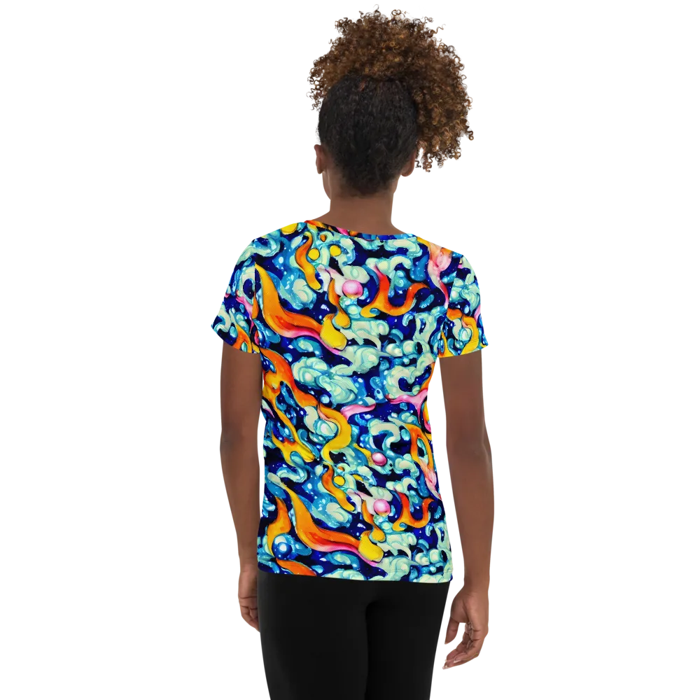Saturated Splash on Women's Athletic T-Shirt — Back