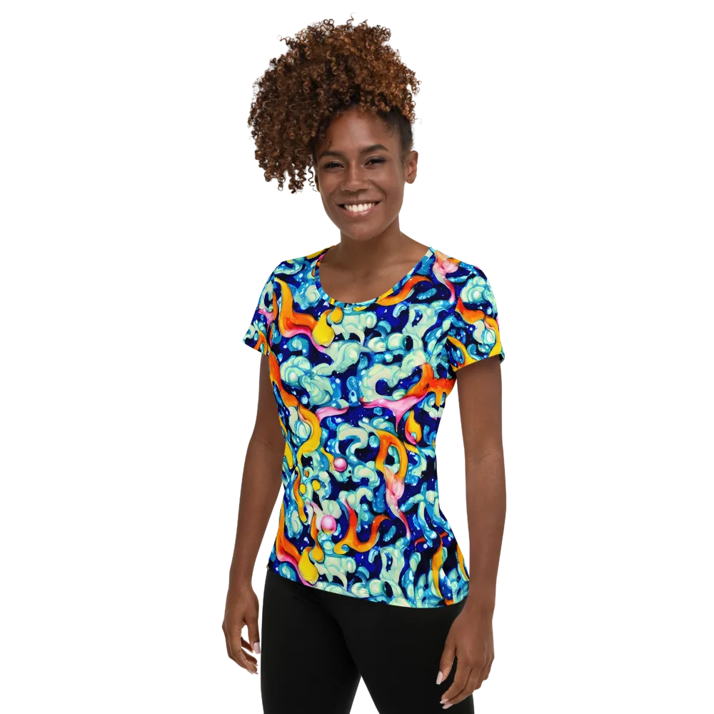 Saturated Splash on Women's Athletic T-Shirt — Left