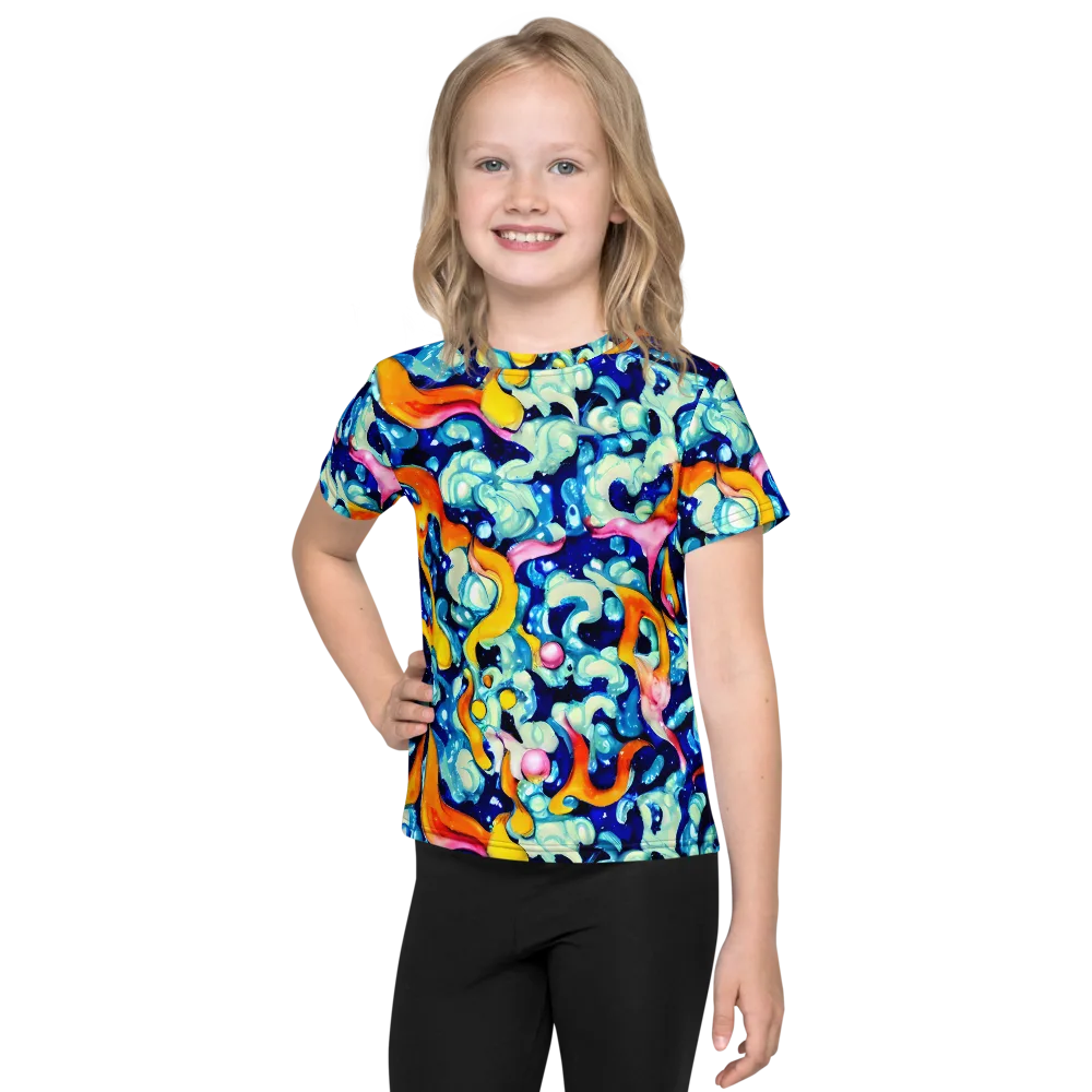 Saturated Splash on Kids Crew Neck T-Shirt — Front