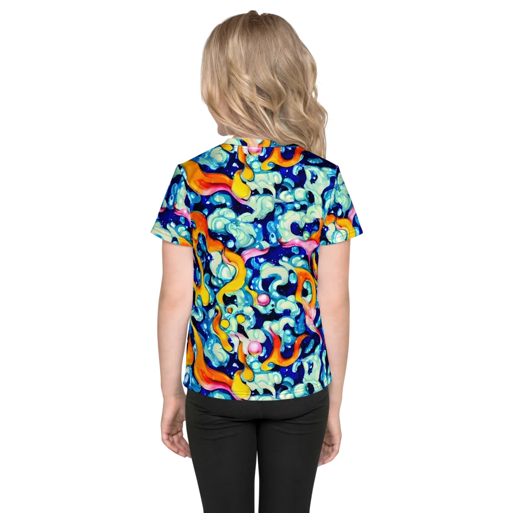 Saturated Splash on Kids Crew Neck T-Shirt — Back