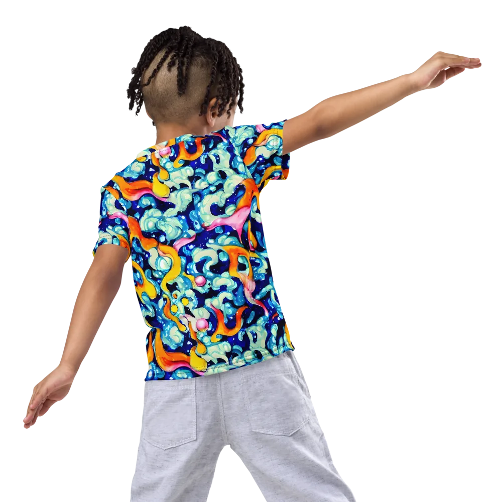 Saturated Splash on Kids Crew Neck T-Shirt — Back