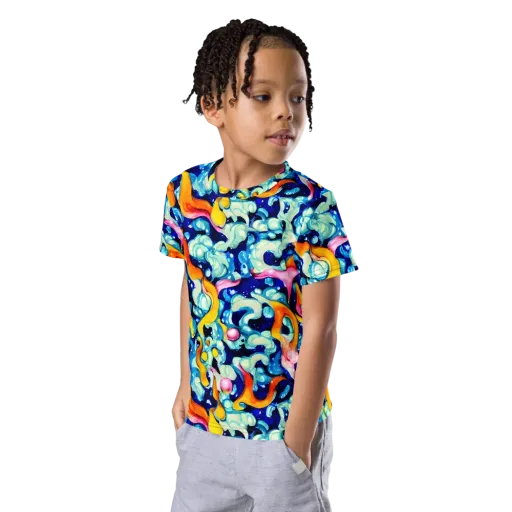 Saturated Splash on a Kids Crew Neck T-Shirt