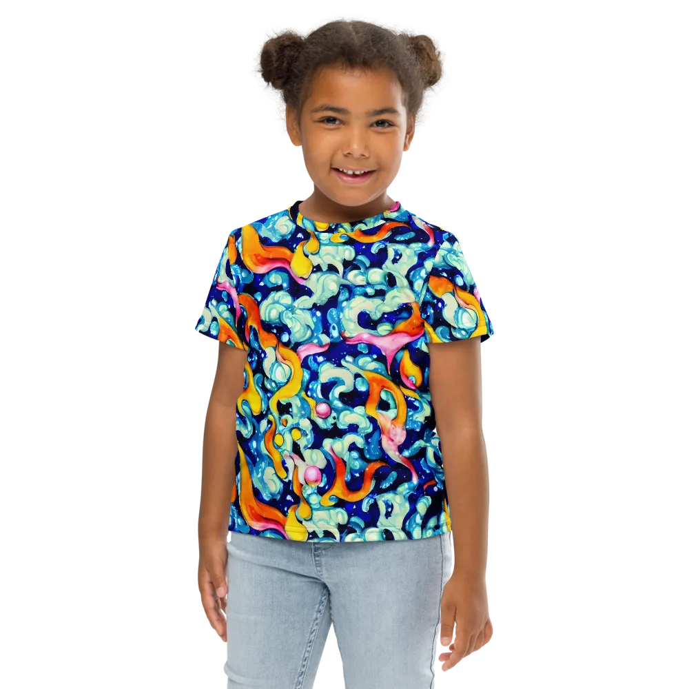 Saturated Splash on Kids Crew Neck T-Shirt — Front