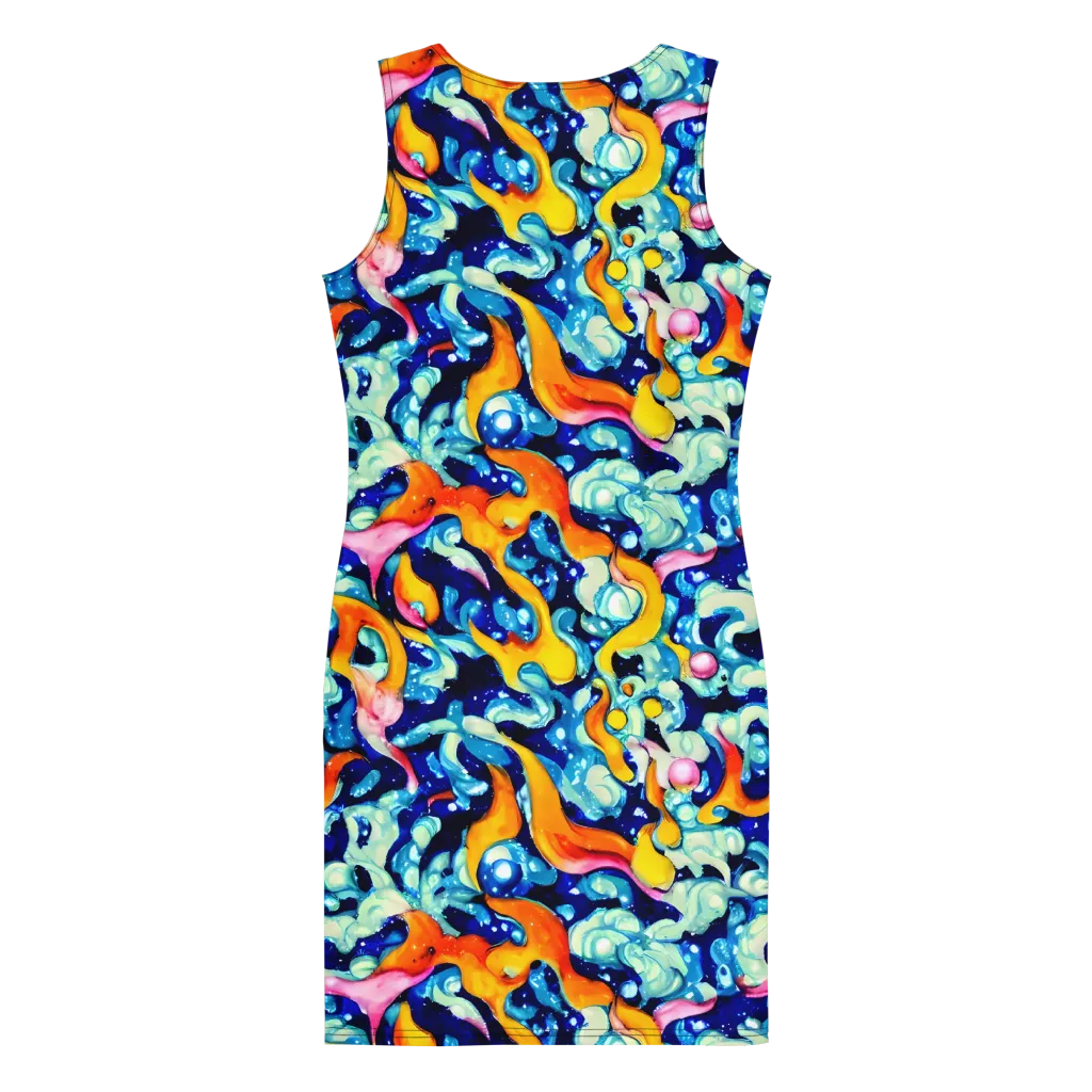 Saturated Splash on Bodycon Dress — Back