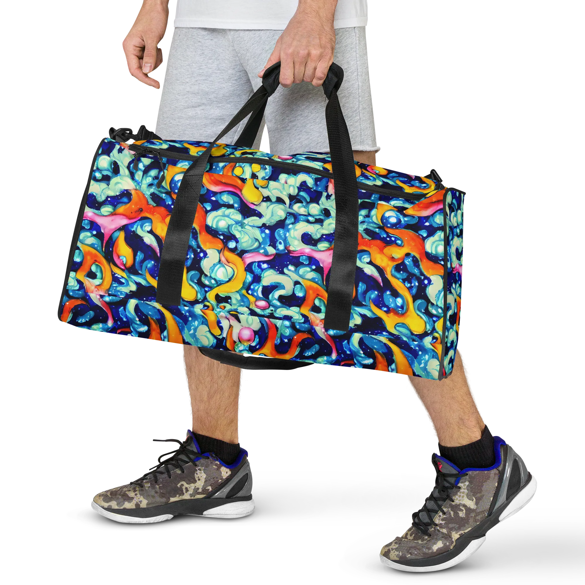 Saturated Splash on Duffle Bag — Front