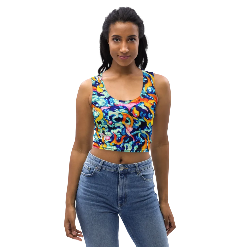Saturated Splash on Crop Top — Front