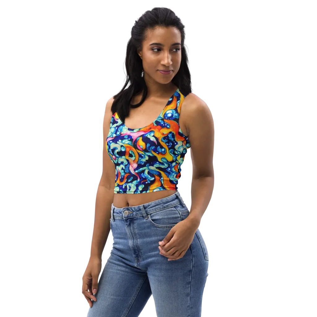 Saturated Splash on Crop Top — Left Front