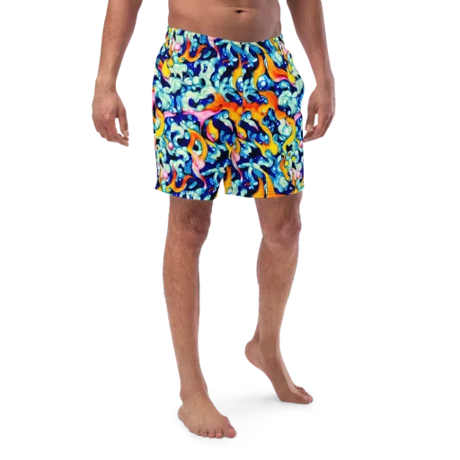 Saturated Splash on a Swim Trunks