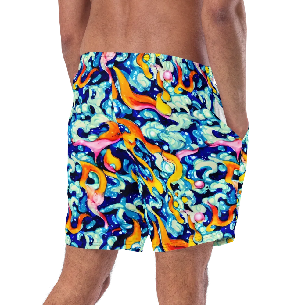 Saturated Splash on Swim Trunks — Right Back