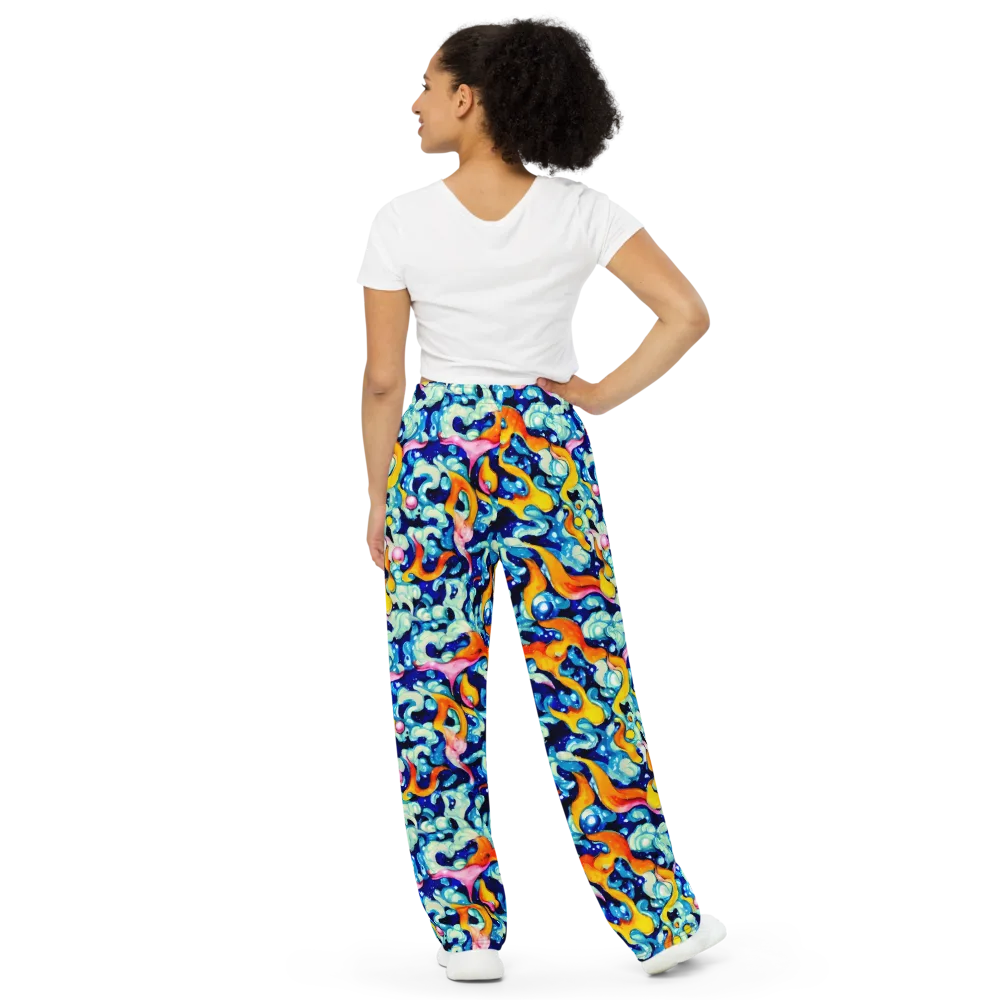 Saturated Splash on Wide-Leg Pants — Back