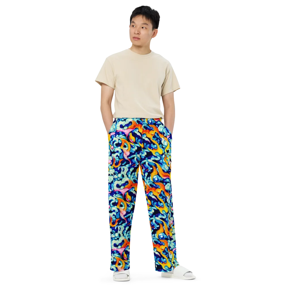 Saturated Splash on Wide-Leg Pants — Front