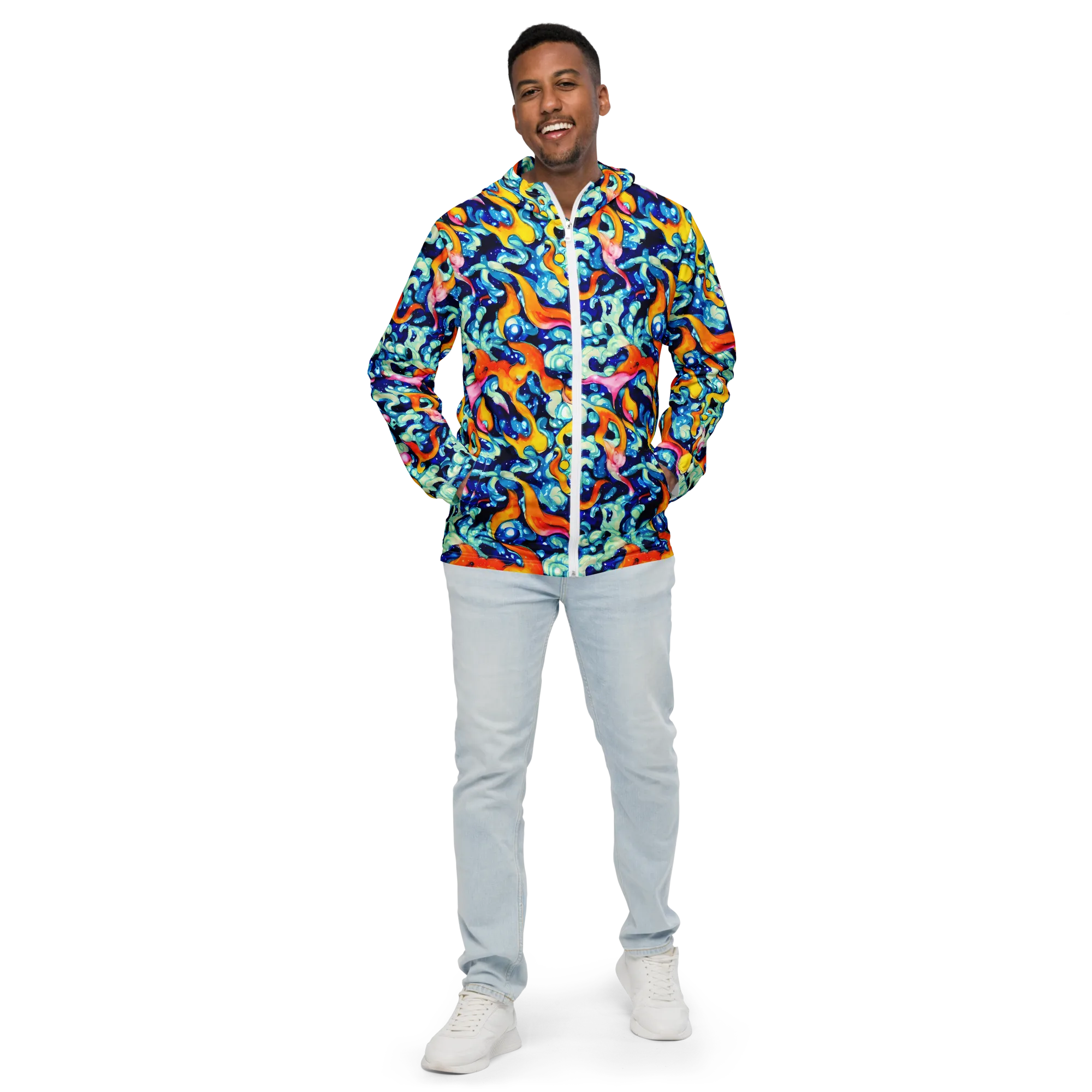Saturated Splash on Men's Windbreaker — Front