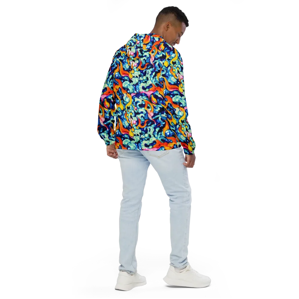 Saturated Splash on Men's Windbreaker — Back