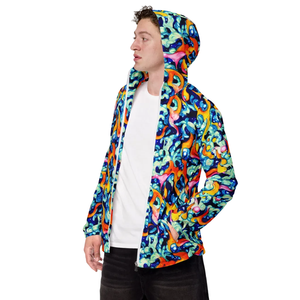 Saturated Splash on Men's Windbreaker — Left Front