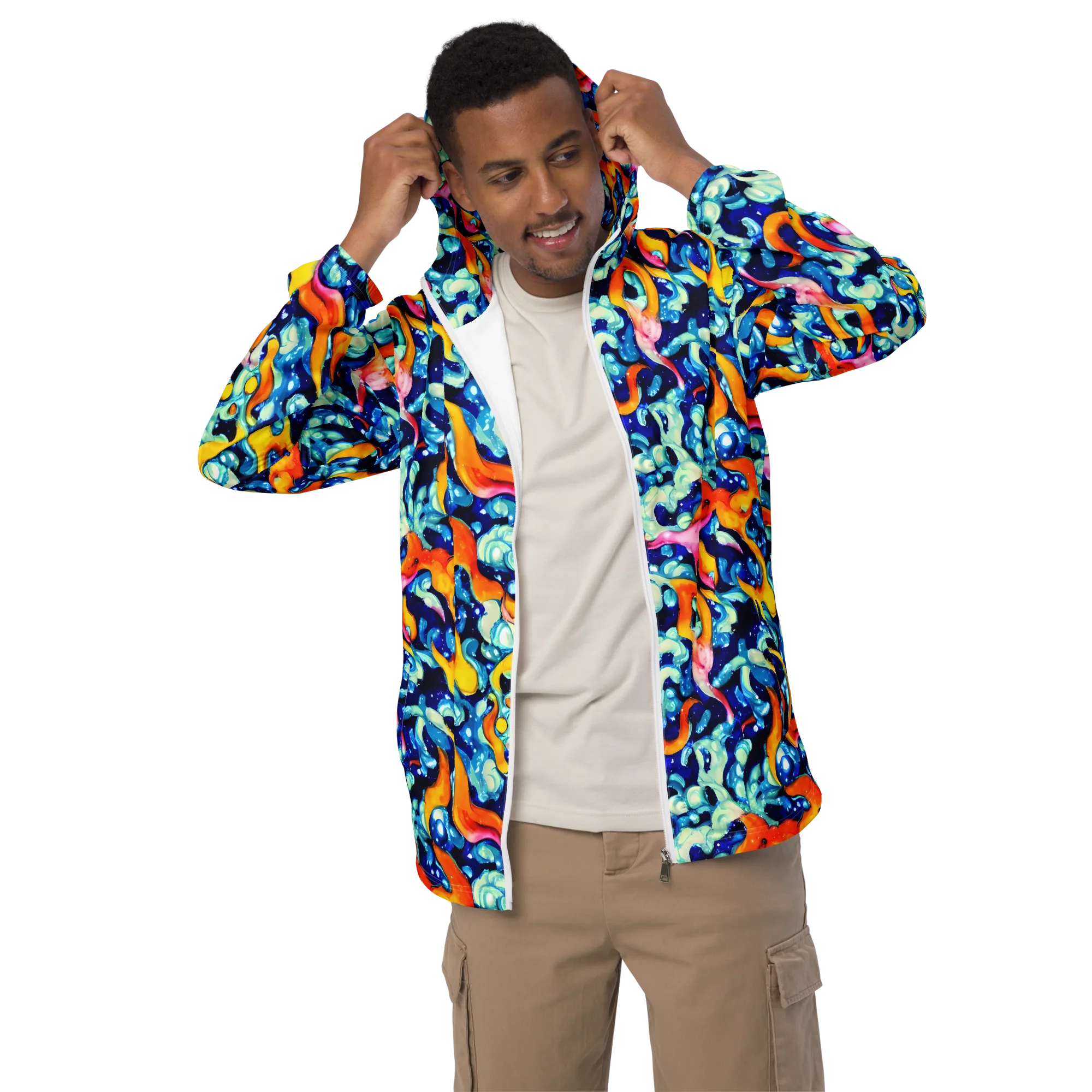 Saturated Splash on Men's Windbreaker — Front