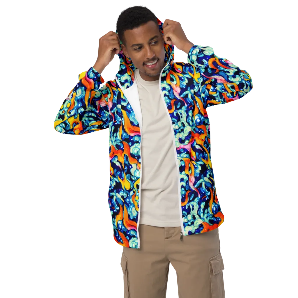 Saturated Splash on Men's Windbreaker — Front