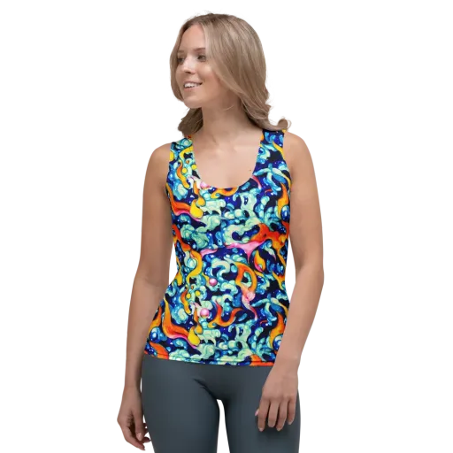 Saturated Splash on a Women's Tank Top