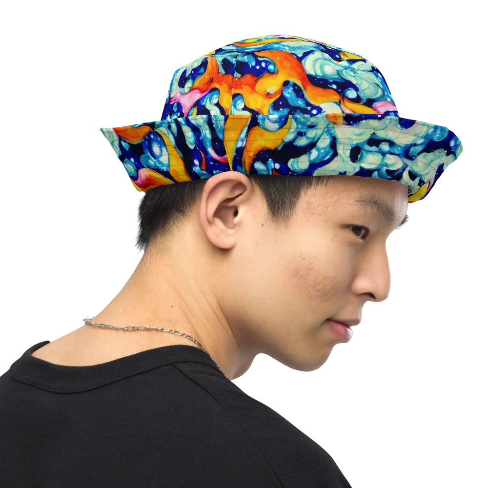 Saturated Splash on Reversible Bucket Hat — Right Outside
