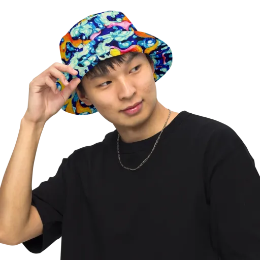 Saturated Splash on a Reversible Bucket Hat