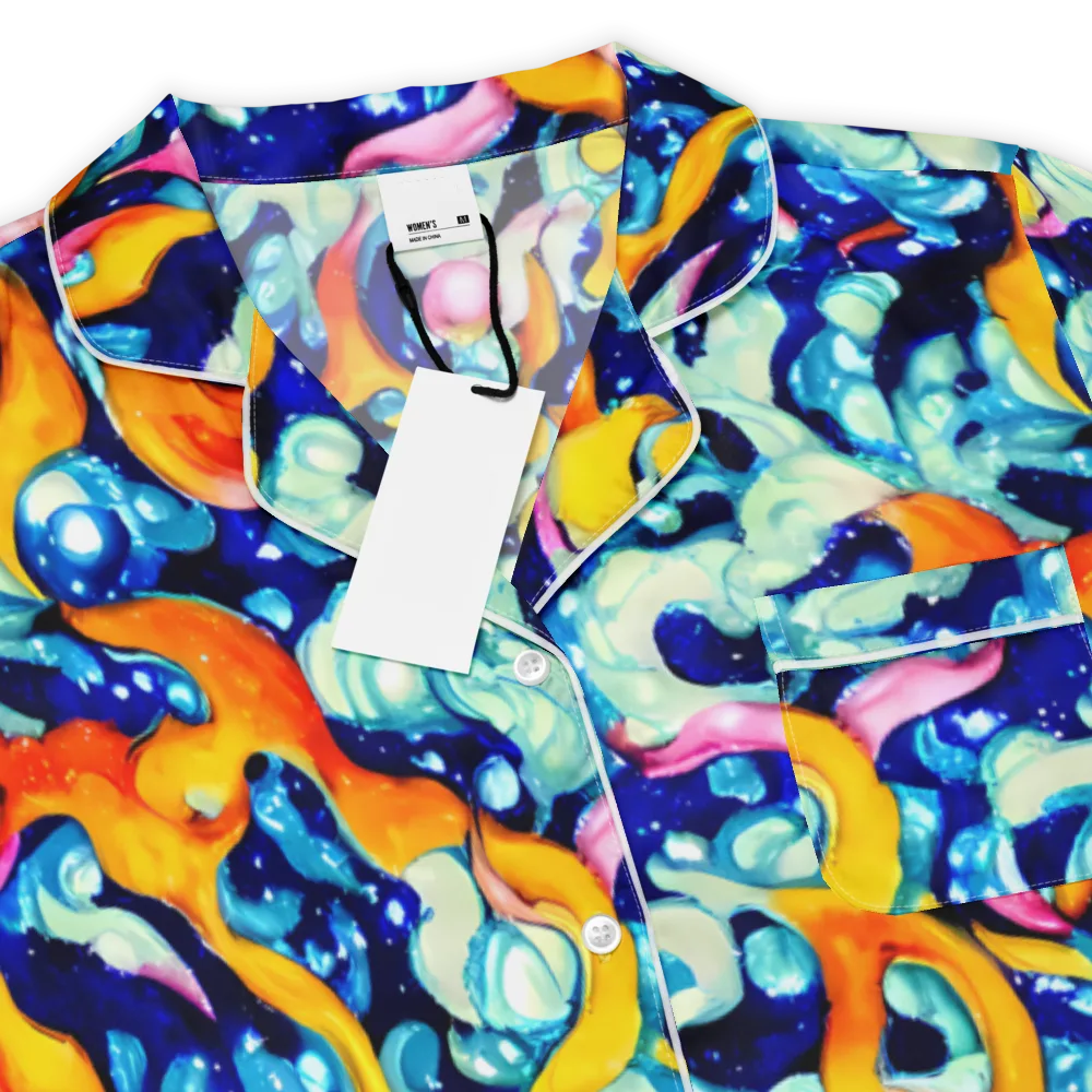Saturated Splash on Women's Short Sleeve Pajama Top — Product details