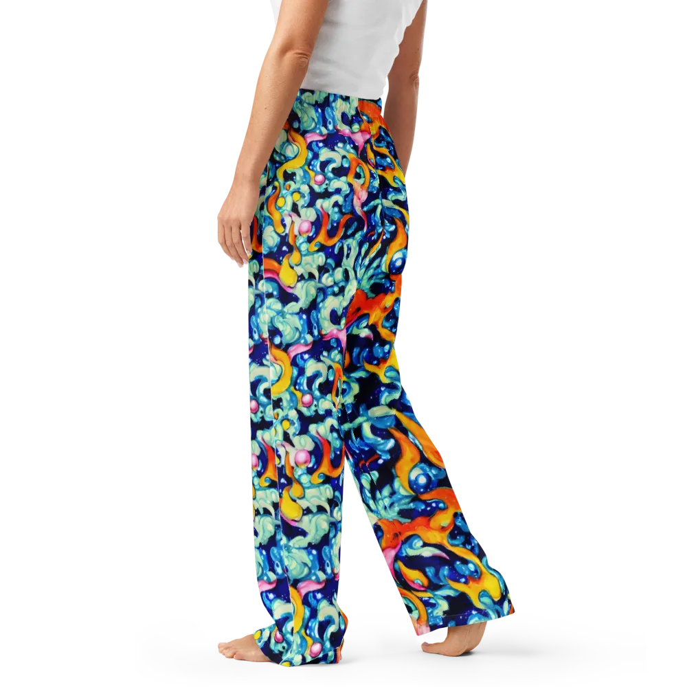 Saturated Splash on Women's Pajama Pants — Left