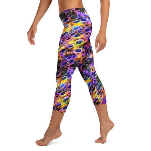 Neon Orbits on a Capri Leggings