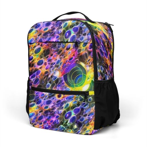 Neon Orbits on a Utility Backpack