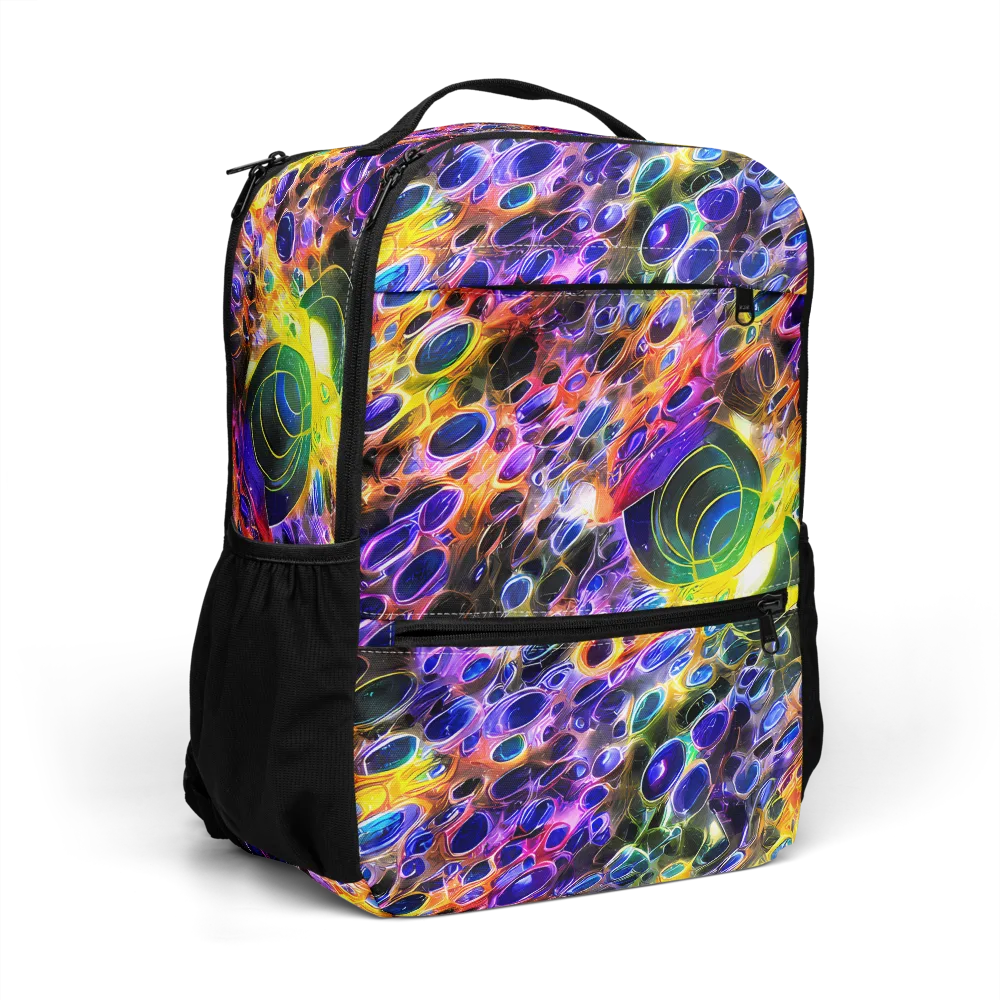 Neon Orbits on Utility Backpack — Right Front