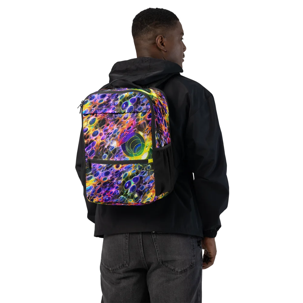 Neon Orbits on Utility Backpack — Back