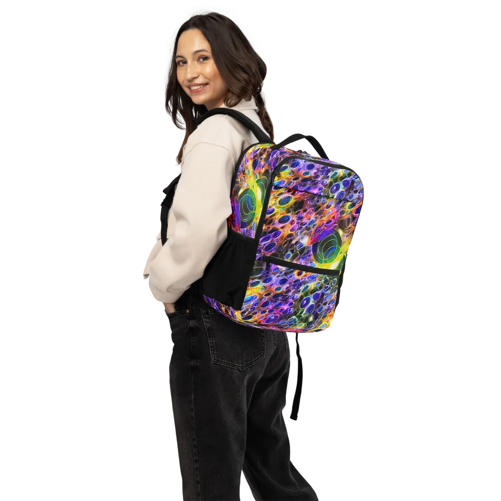 Neon Orbits on Utility Backpack — Back