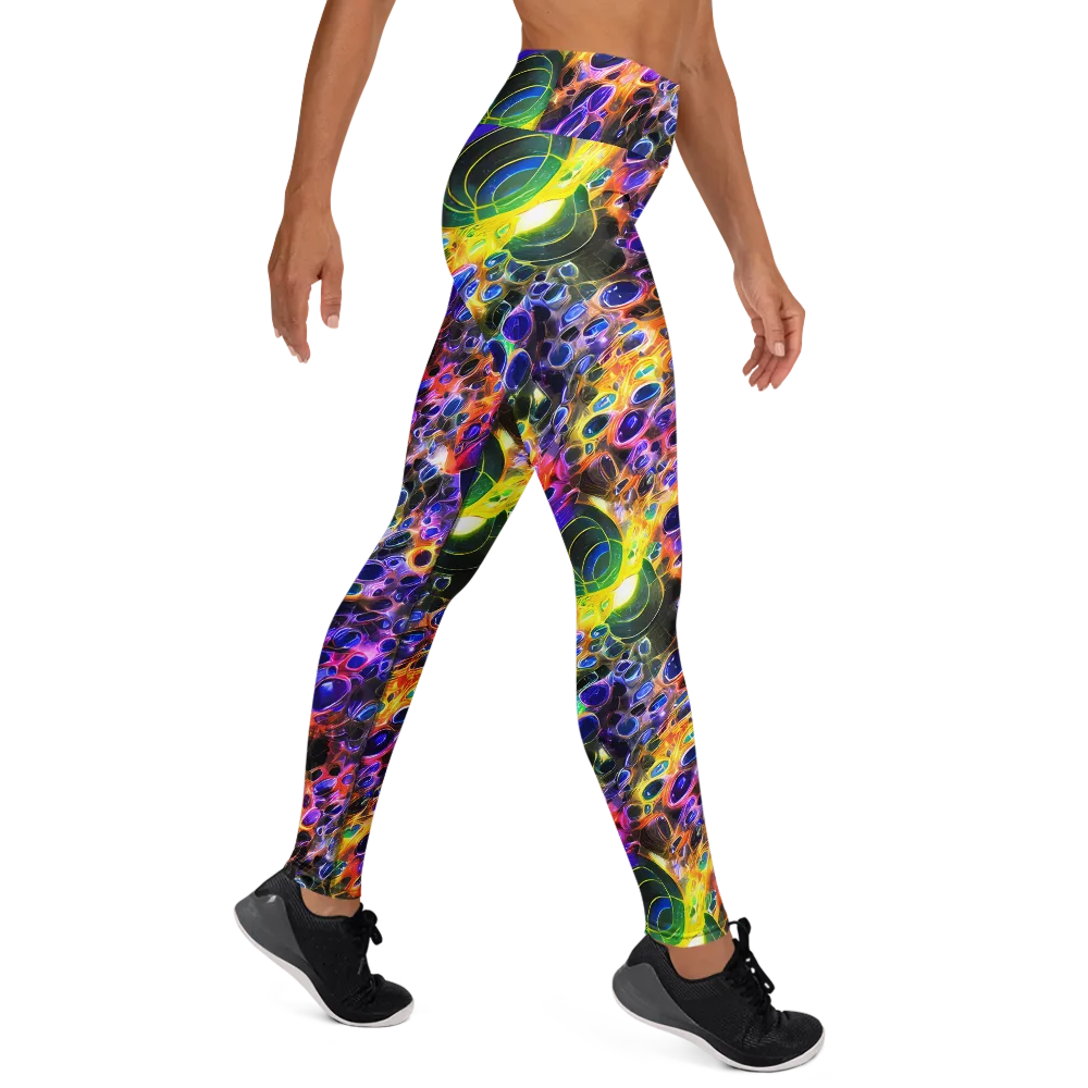 Neon Orbits on Yoga Leggings — Right