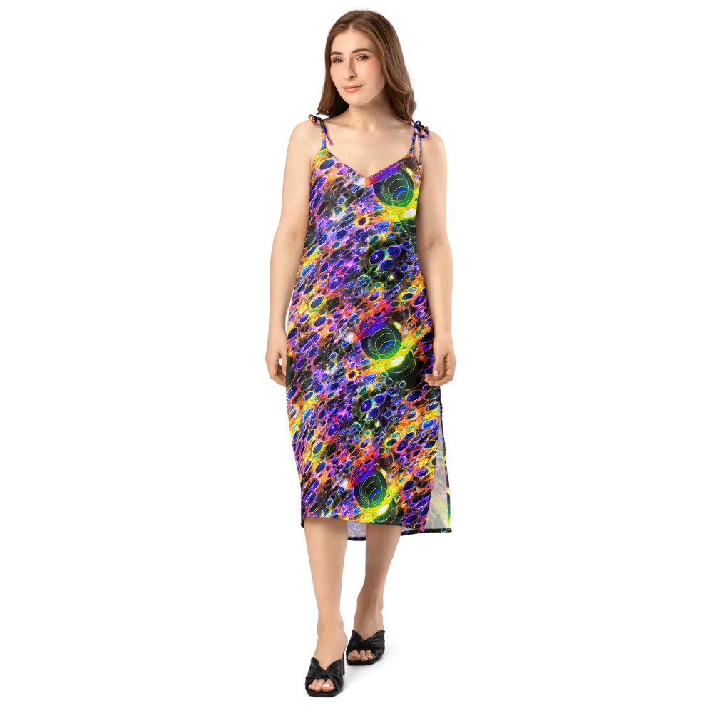 Neon Orbits on Slip Dress — Front