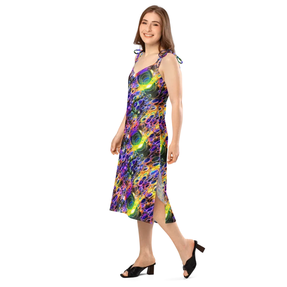 Neon Orbits on Slip Dress — Left Front
