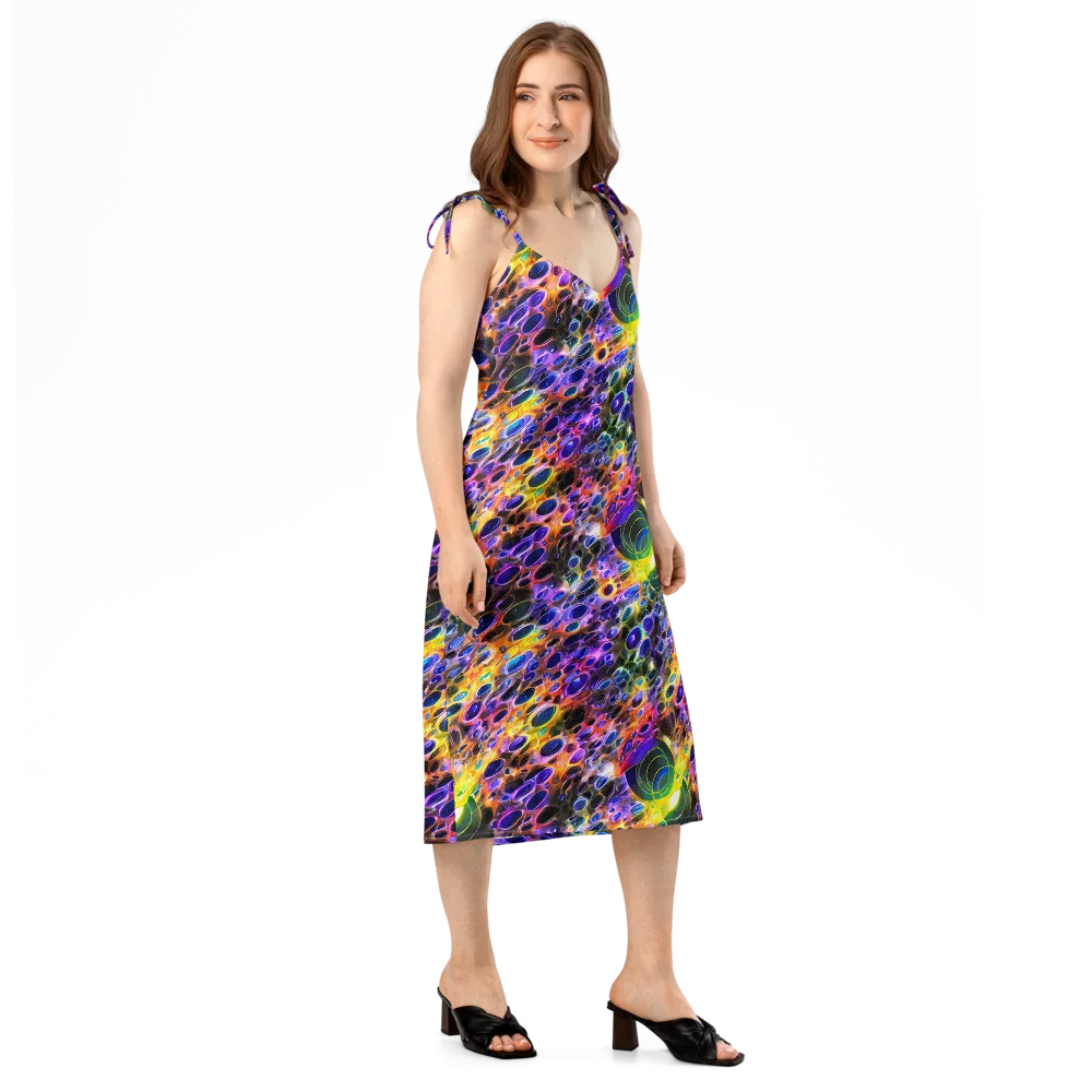 Neon Orbits on Slip Dress — Right Front