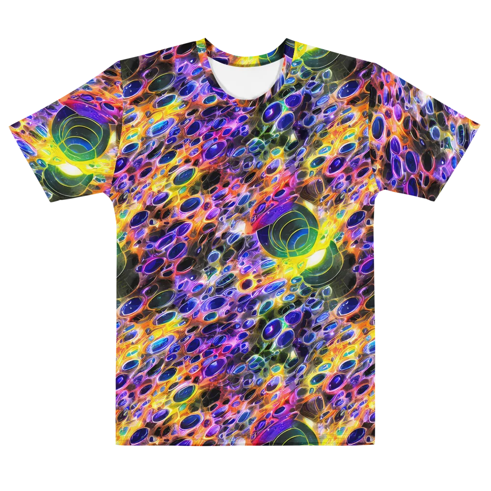 Neon Orbits on Men's Cotton Crew Neck T-Shirt — Front