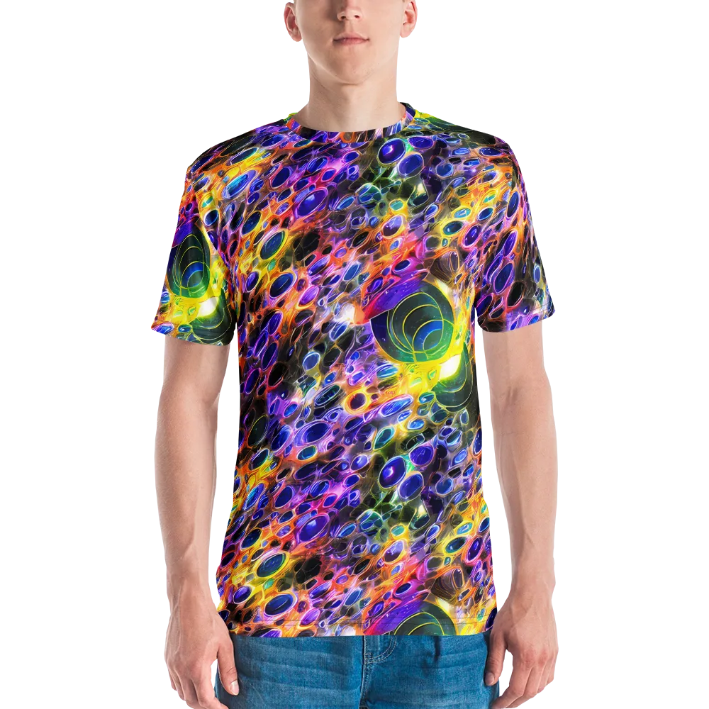 Neon Orbits on Men's Crew Neck T-Shirt — Front