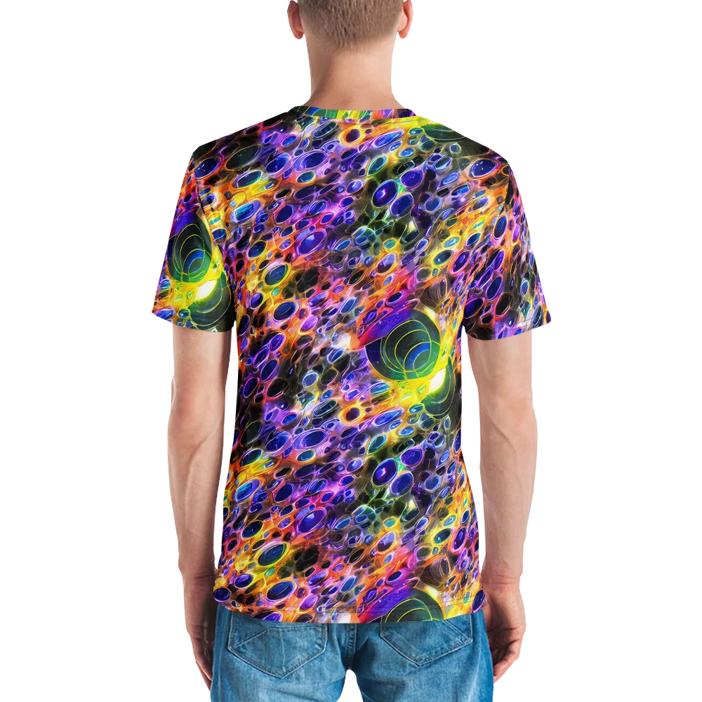 Neon Orbits on Men's Crew Neck T-Shirt — Back