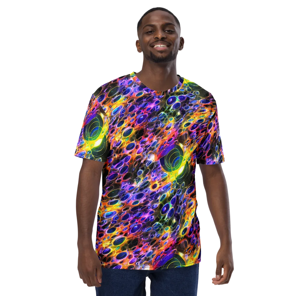 Neon Orbits on Men's Crew Neck T-Shirt — Front