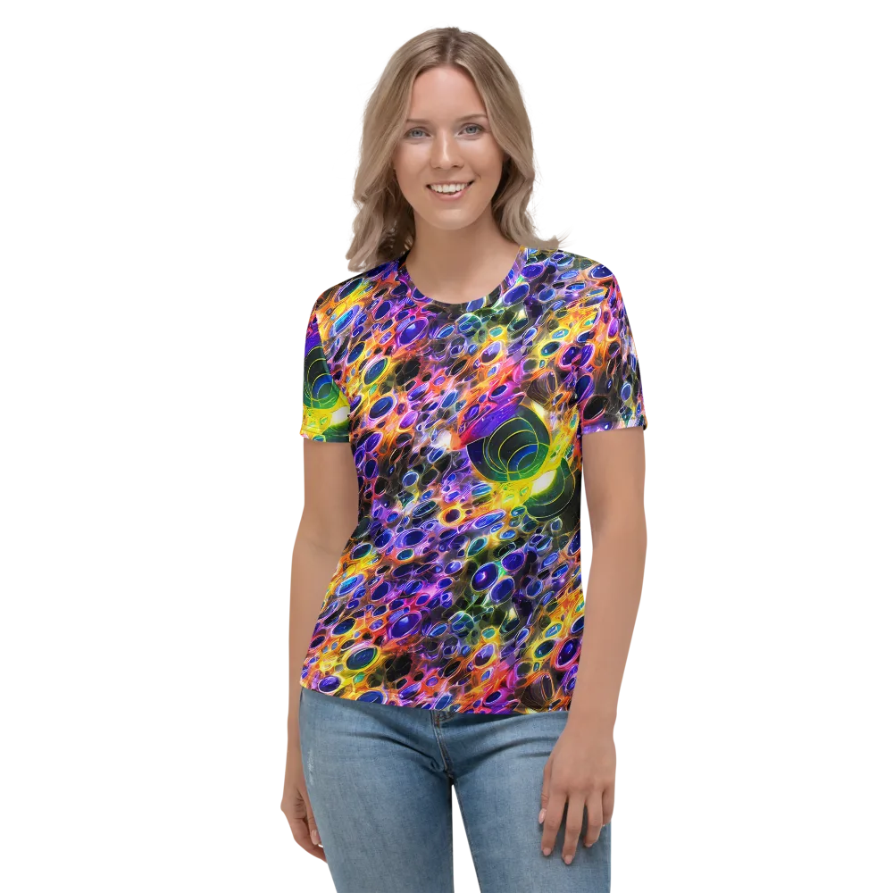 Neon Orbits on Women's Crew Neck T-Shirt — Front