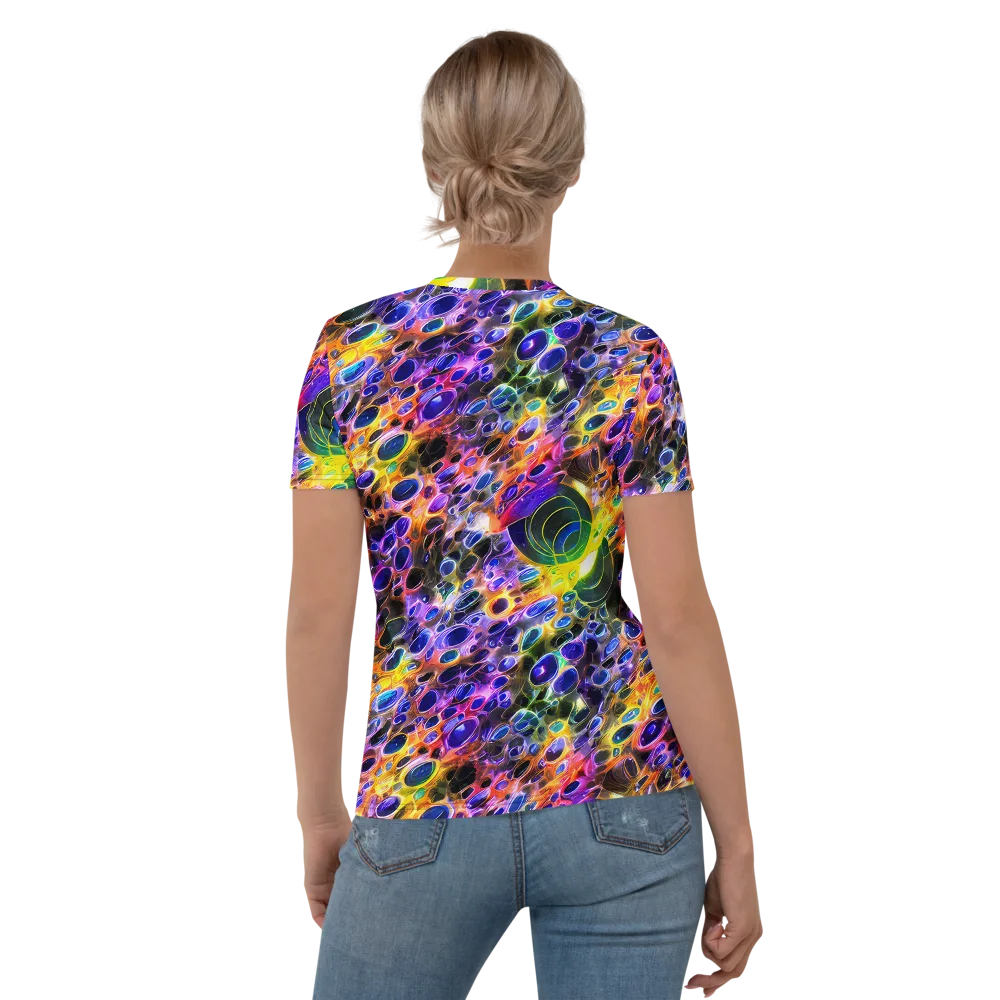 Neon Orbits on Women's Crew Neck T-Shirt — Back