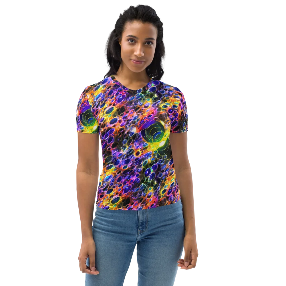 Neon Orbits on Women's Crew Neck T-Shirt — Front