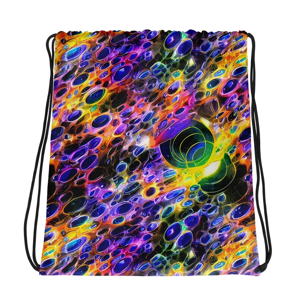 Neon Orbits on Drawstring Bag — Photo